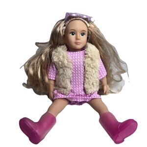 Battat Lori Doll Nora 6" Miniature Pink Dress Boots Vest Our Generation Mini